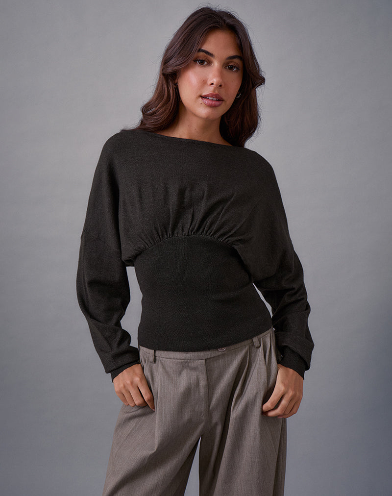 Arvel Rabe Charcoal Knit Long Sleeve Jumper | Arvel – motelrocks-com-eur