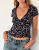 Image of Asani Top in Black Ditsy Romance