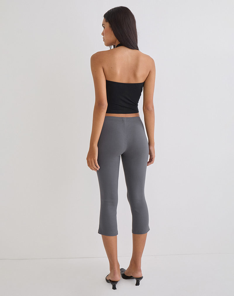 Image of Asla Cropped Capri Trouser in Stretch Tailoring Charcoal