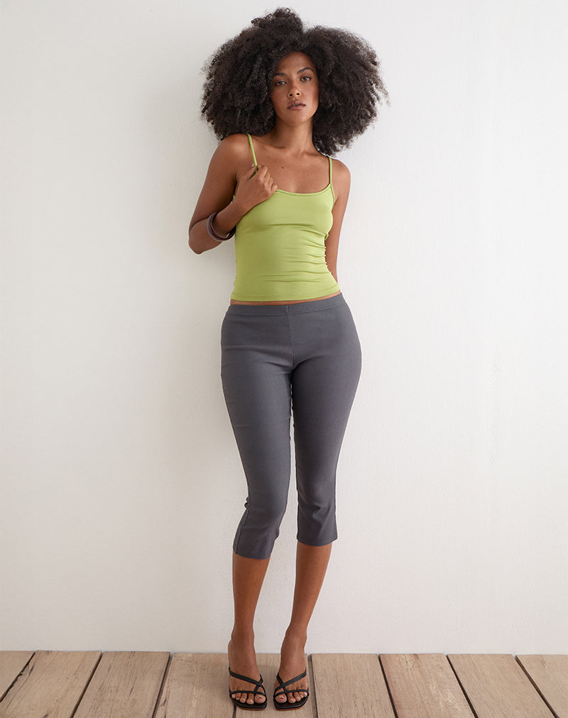 Immagine dei pantaloni capri cropped Asla in tessuto elasticizzato color antracite