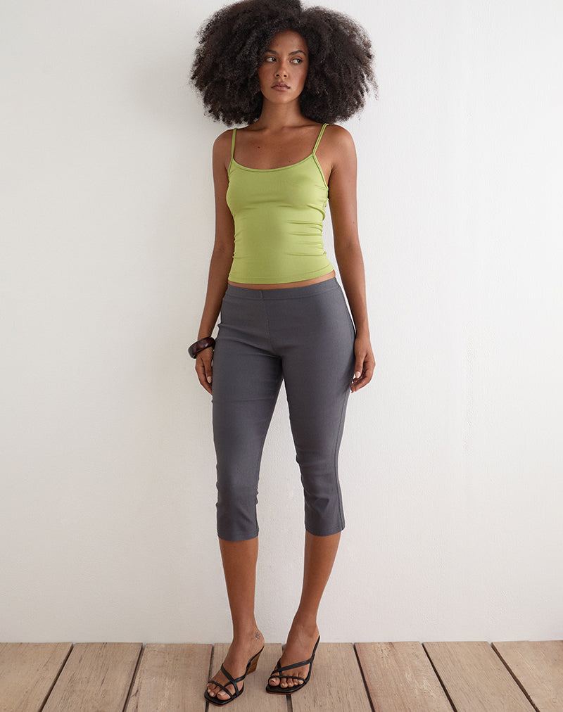 Immagine dei pantaloni capri cropped Asla in tessuto elasticizzato color antracite