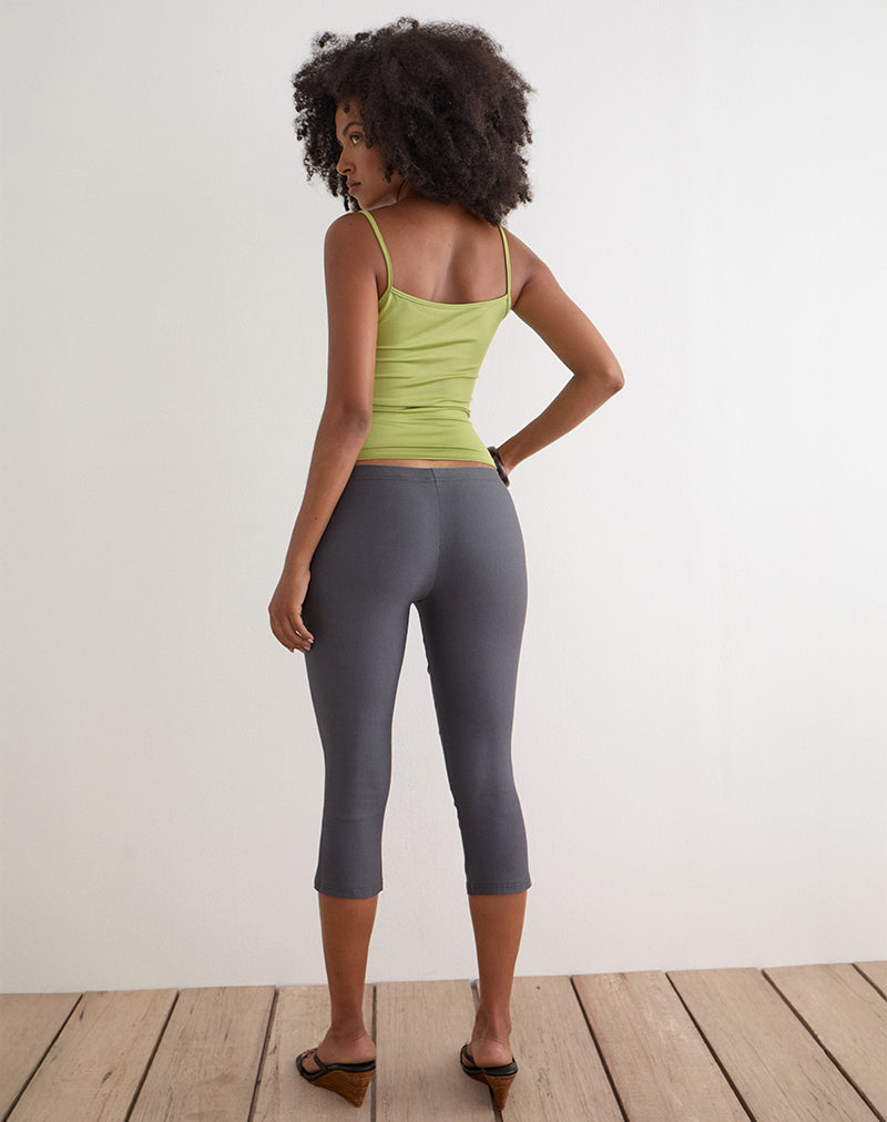 Immagine dei pantaloni capri cropped Asla in tessuto elasticizzato color antracite