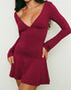 Image of Astuti Long Sleeve Mini Dress in Burgundy