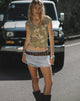 Image of Atheia Gathered V-Neck Top in Blurry Camo Khaki