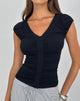 Image of Atheia Gathered V-Neck Top in Rayon Jersey Black