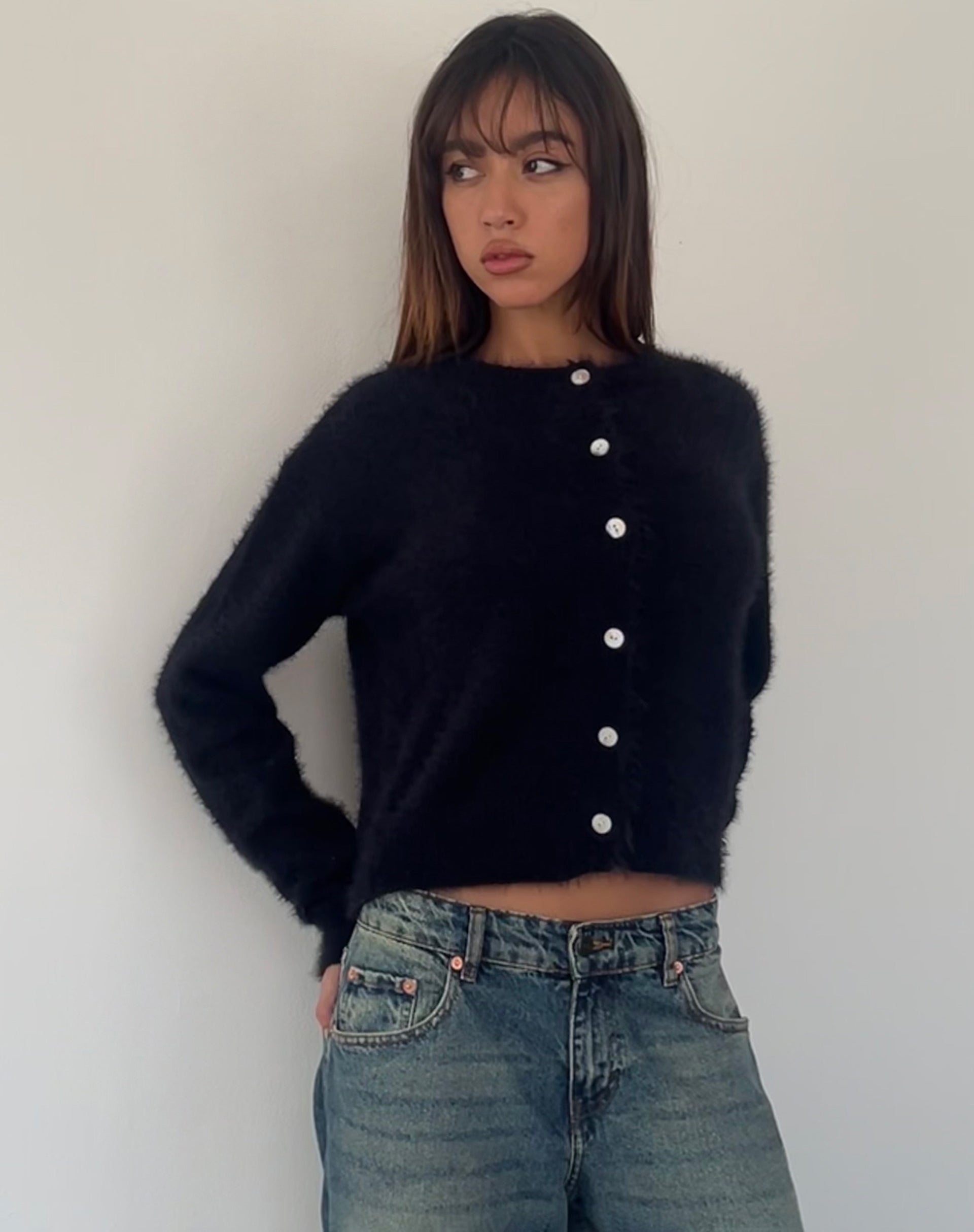 Black on sale knitted cardigan