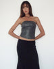 Image of Audy Bandeau Crop Top in PU Slate Grey