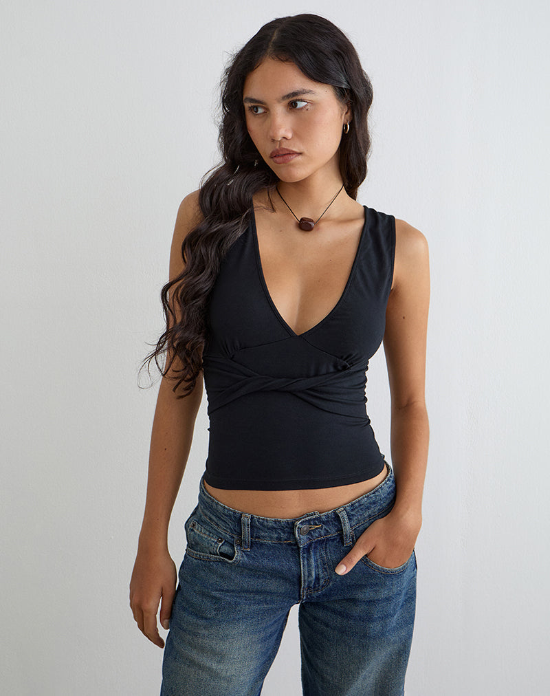 Image of August Tank Top in Rayon Jersey Black
