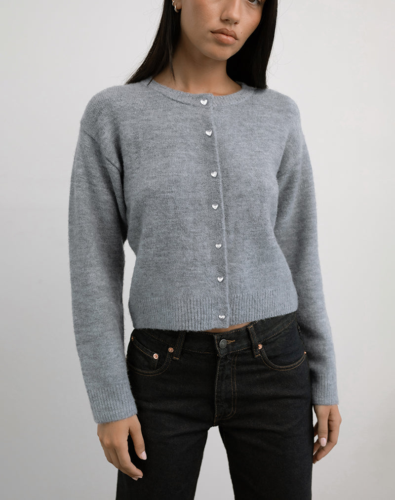 Cardigan Aura en gris poudré