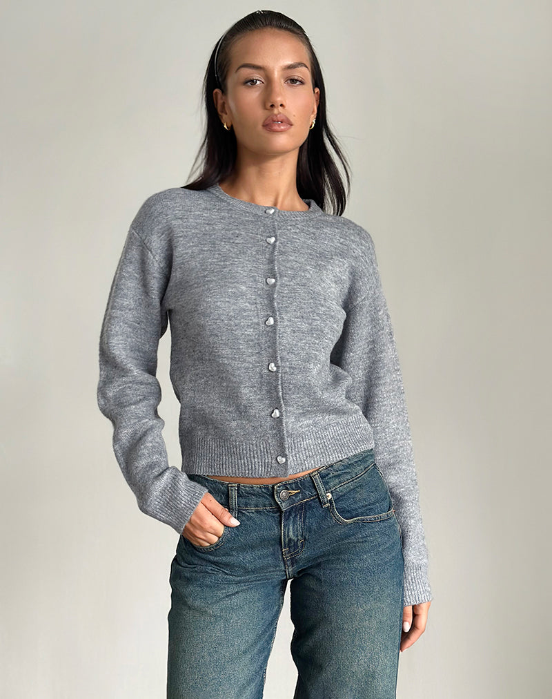 Cardigan Aura en gris poudré