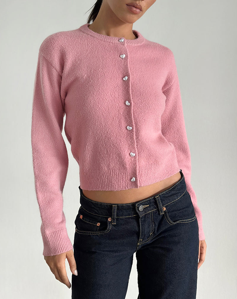 Cardigan Aura en rose poudré