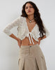 Image of Avery Ribbon Tie Front Cardigan in Ivory