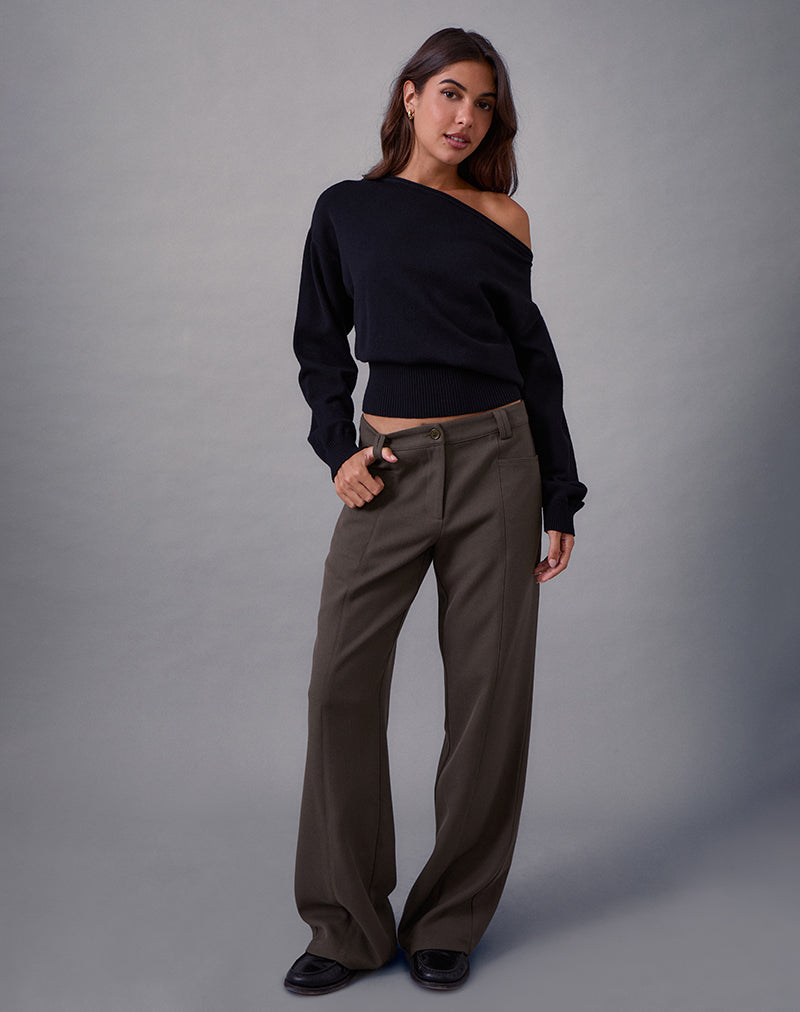 Avina Trouser in Tailoring Dark Olive