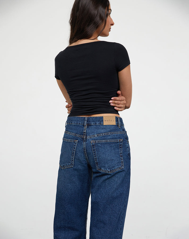 Image of Low Rise Awkward Parallel Jeans in Mid Blue Used