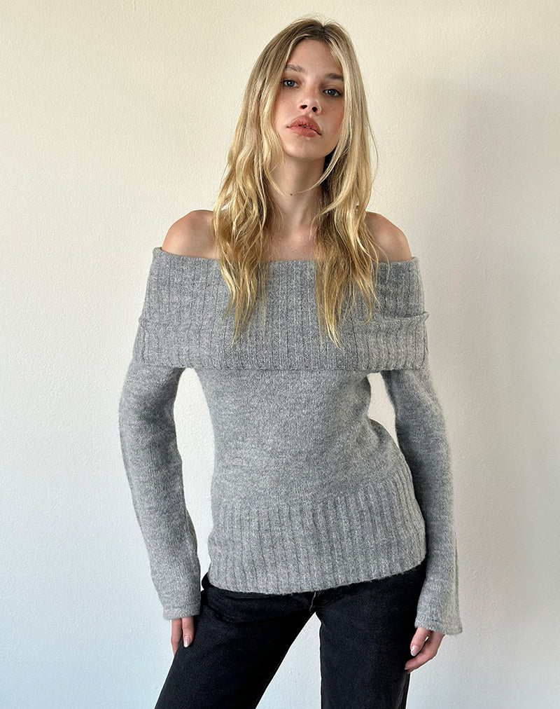 Image of Azrina Jumper in Knit Grey