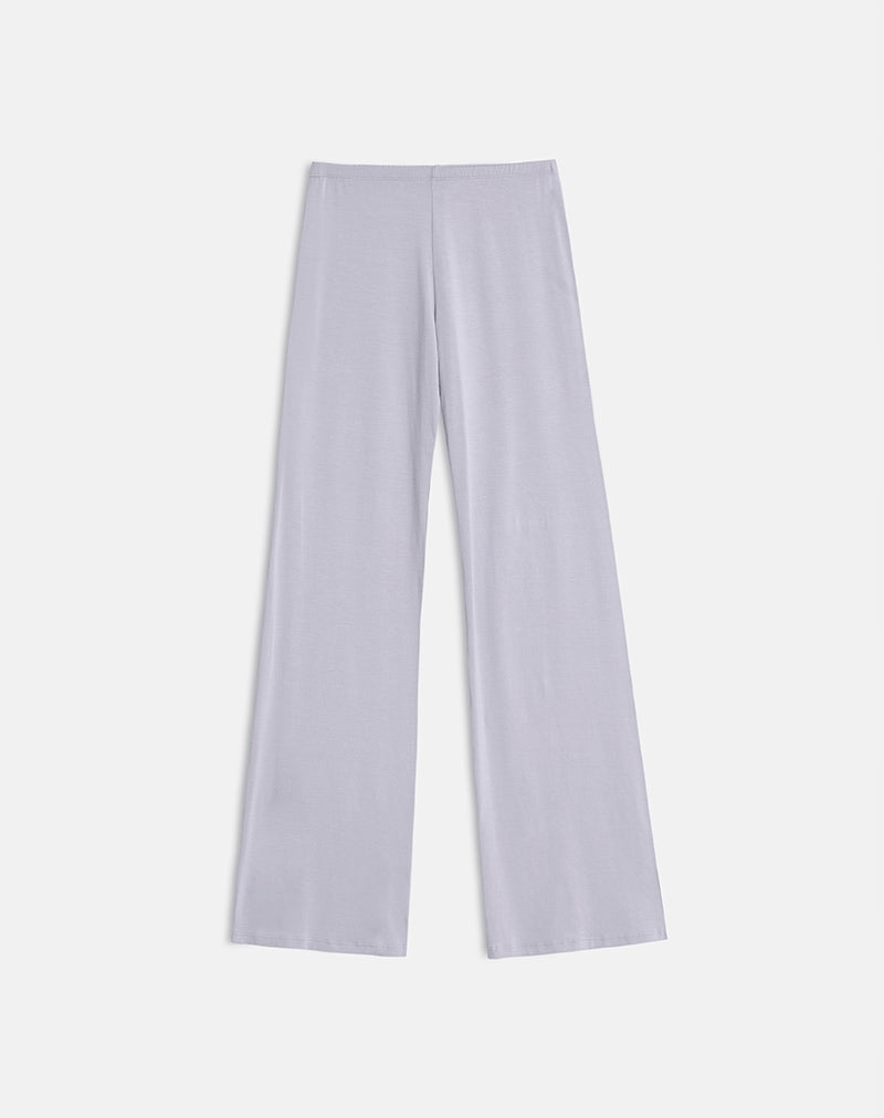 Image of Baku Wide Leg Trouser in Rayon Jersey Lilac Grey