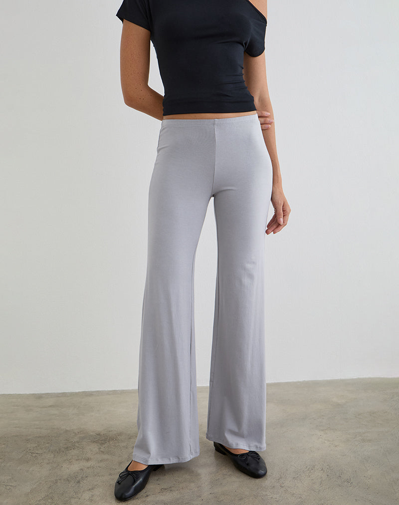Image of Baku Wide Leg Trouser in Rayon Jersey Lilac Grey
