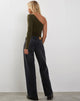 Image of Bayge One Shoulder Top in Olive