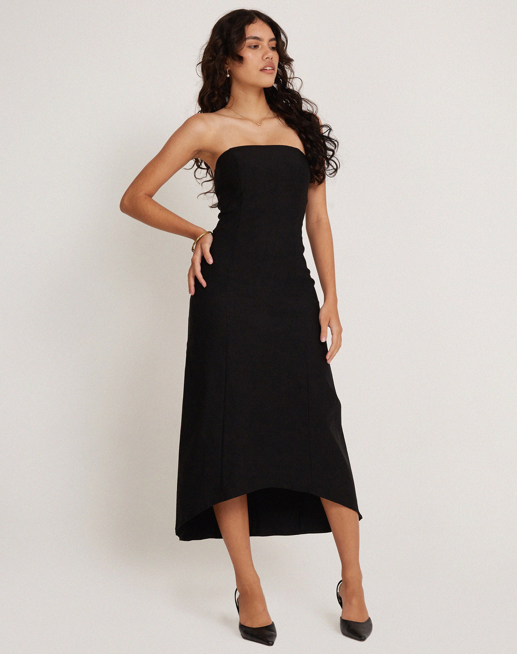 Robe bandeau mi-longue Bellini en noir