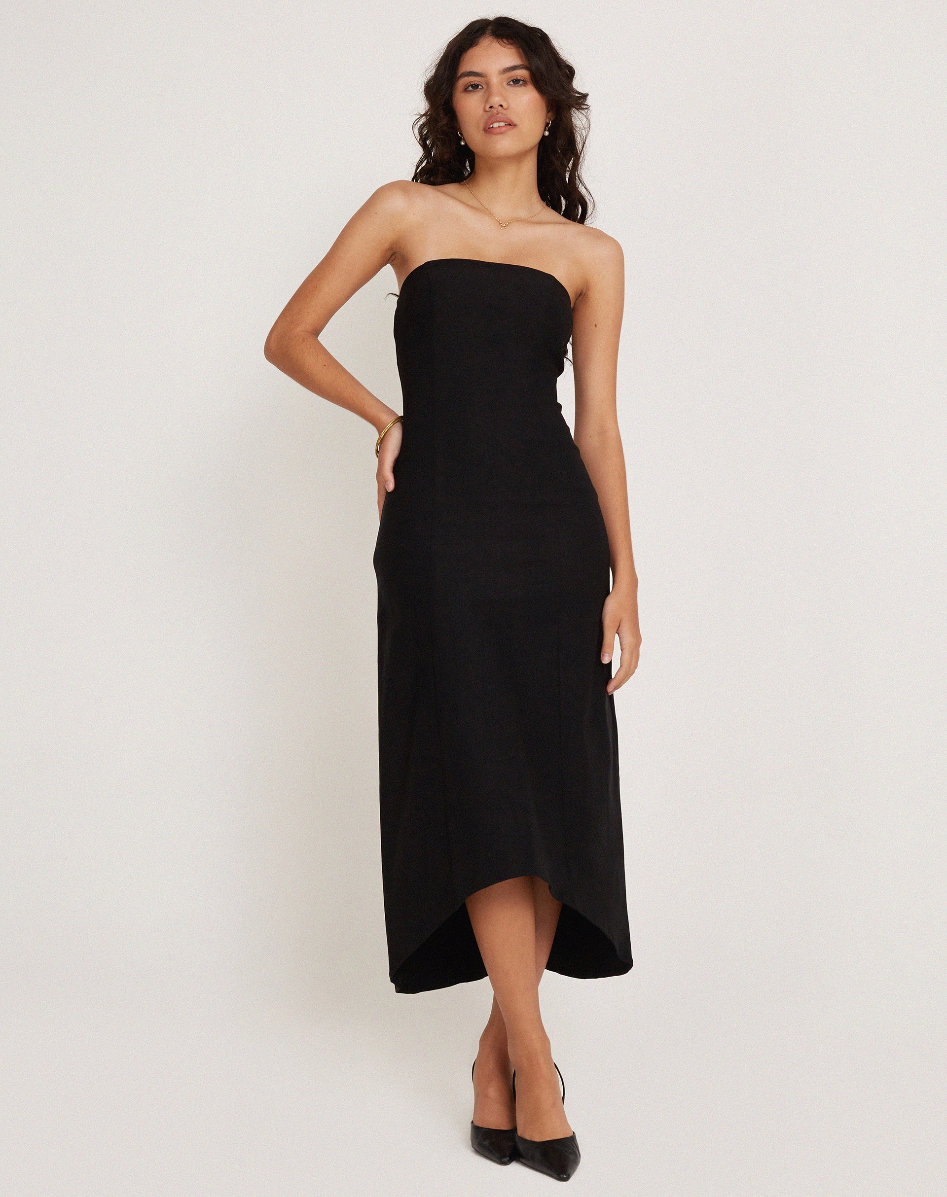 image of Bellini Bandeau Midi Dress in Black