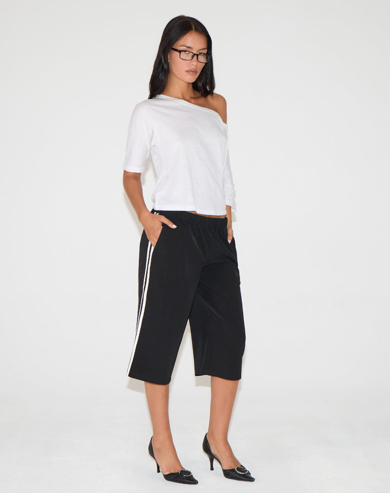 Benno Shorts in Black with White Side Stripe