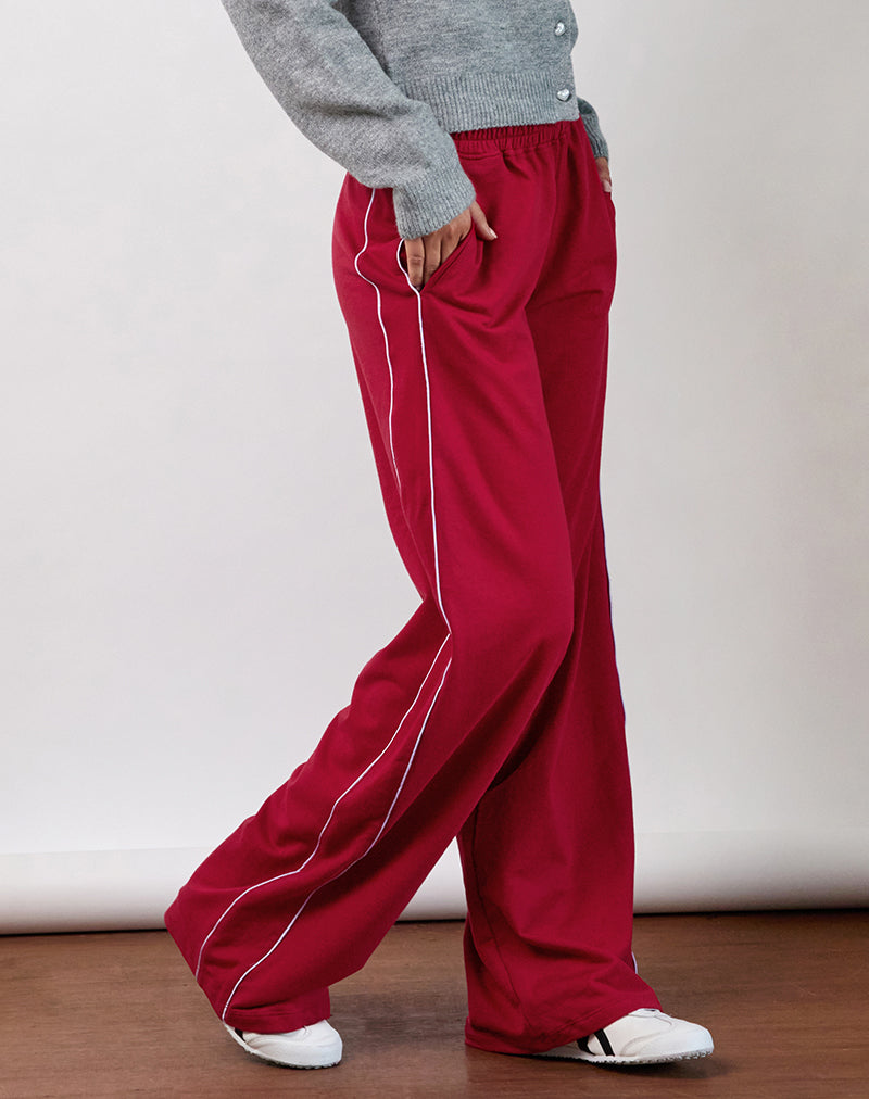 Benton Jogger in Adrenaline Red with Violet Binding