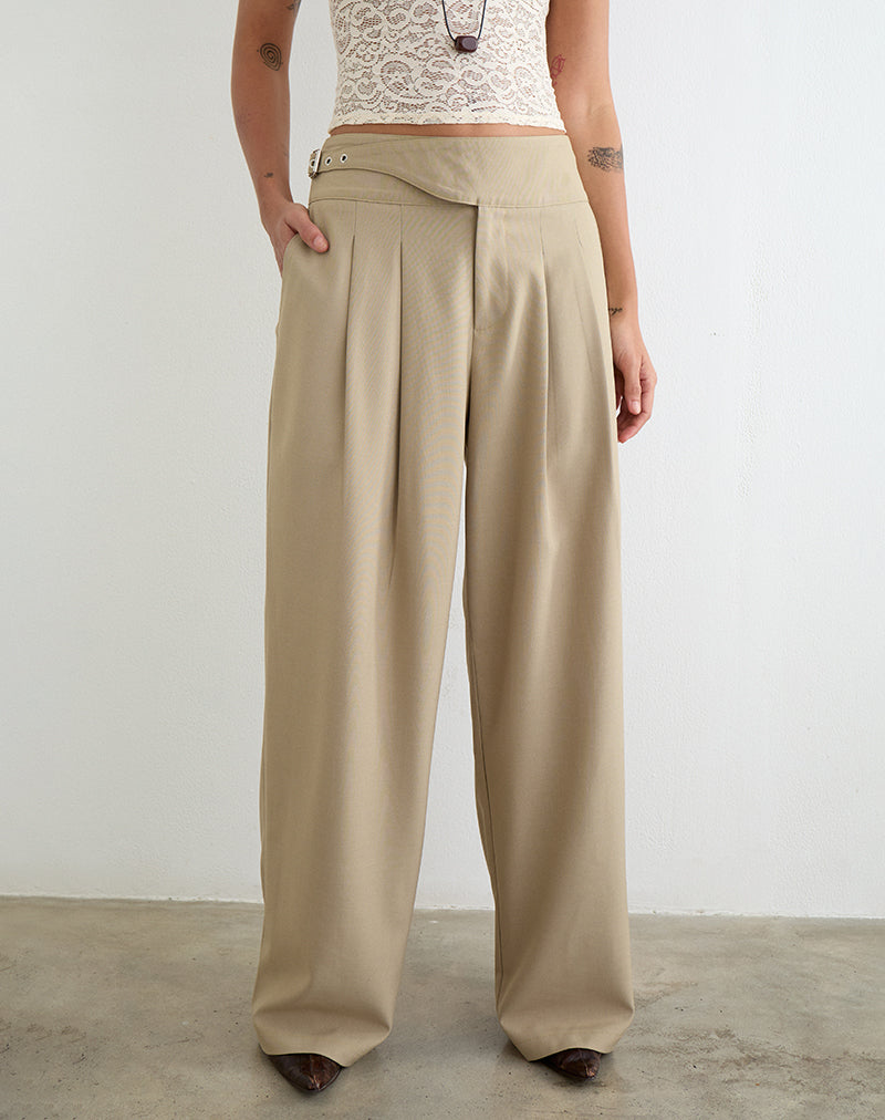 Image of Berdine Wide Leg Trouser in Tailoring Beige