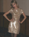 Image of Blythe Mini Dress in Gold Sequin