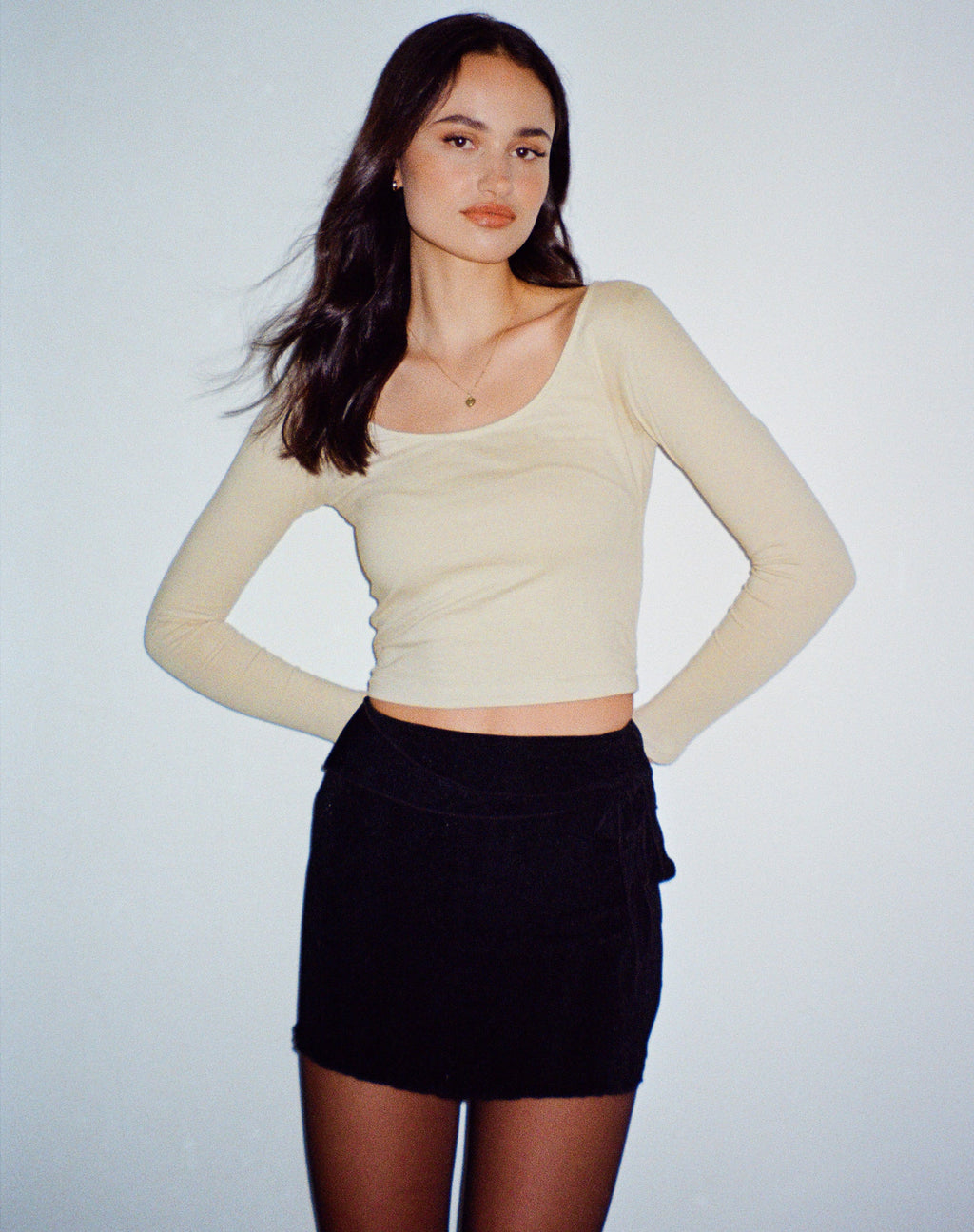 Bonlo Long Sleeve Top in Coconut Milk