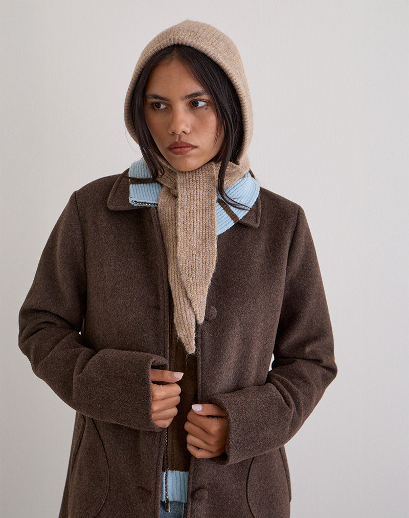 Image of Bonnet Hat in Knit Beige