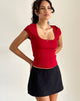 Image of Bovillo Cap Sleeve Top in Adrenaline Red