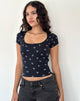 Image of Bovino Top in Mini Bow Navy