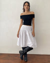 Image of Brenda Knitted Bardot Top in Black with Rosette