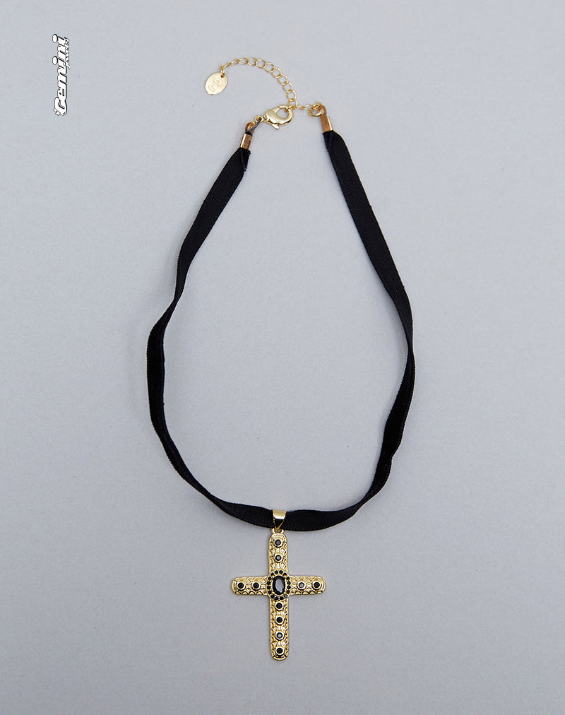 Brooklyn Cross Choker Necklace by Gemini Jewels
