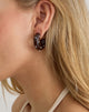 Image of Brown Hoop Earrings with Pearls