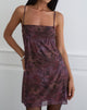 Image of Bublik Mini Dress in Mesh Blurry Floral Burgundy