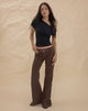 Image of Buckle Flare Trouser in Dark Brown