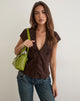 Image of Burke Blouse in Poplin Bitter Chocolate