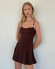 image of Calilia Cami Dress in Bitter Chocolate with Pink Bows