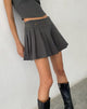 Image of Caluna Eyelet Mini Skirt in Charcoal Grey