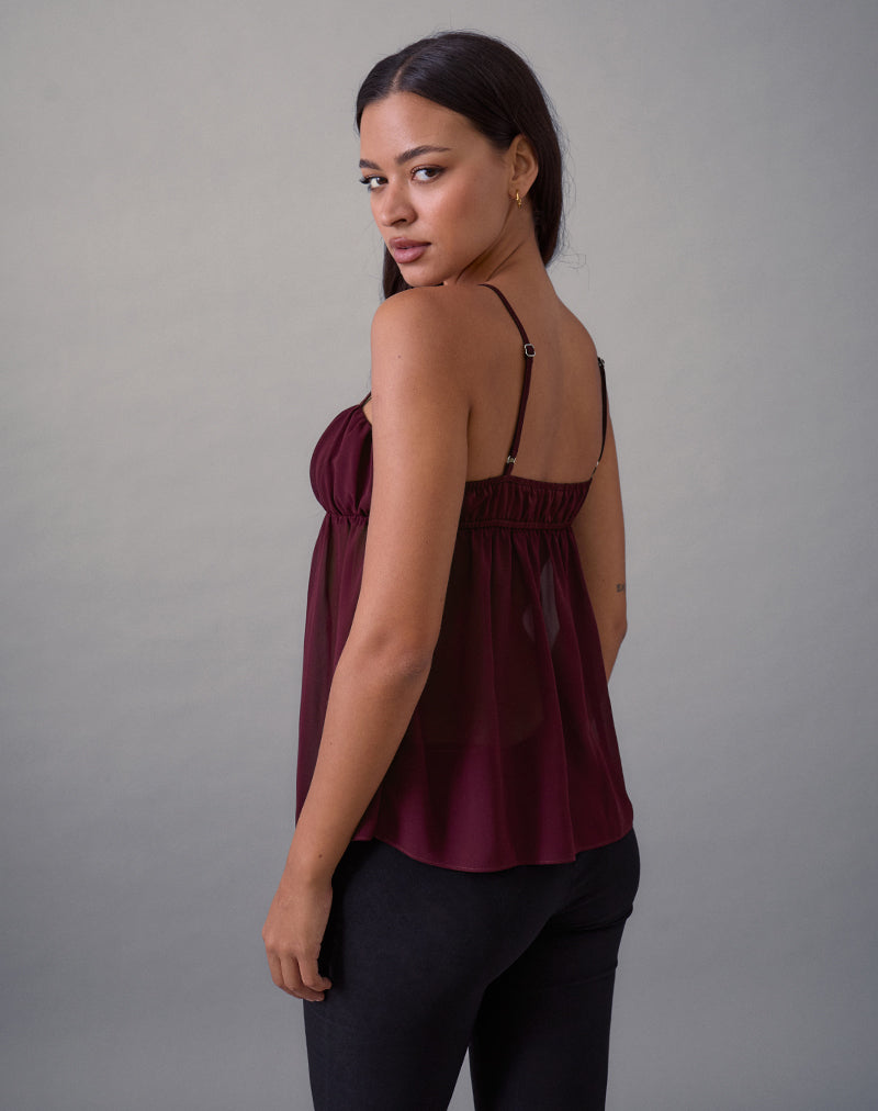 Burgundy Chiffon Cami Top | Camden – motelrocks-com-eur