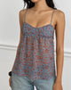 Image of Camden Cami Top in Shadow Blossom Blue Chiffon