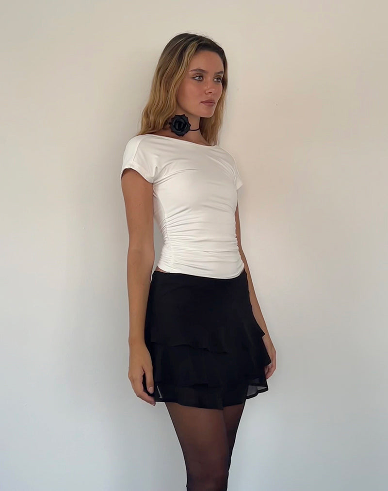 Camigo Ruffle Mini Skirt in Black