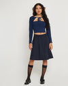 image of Canita Arinah Long Sleeve Co-Ord Top in Navy Blue