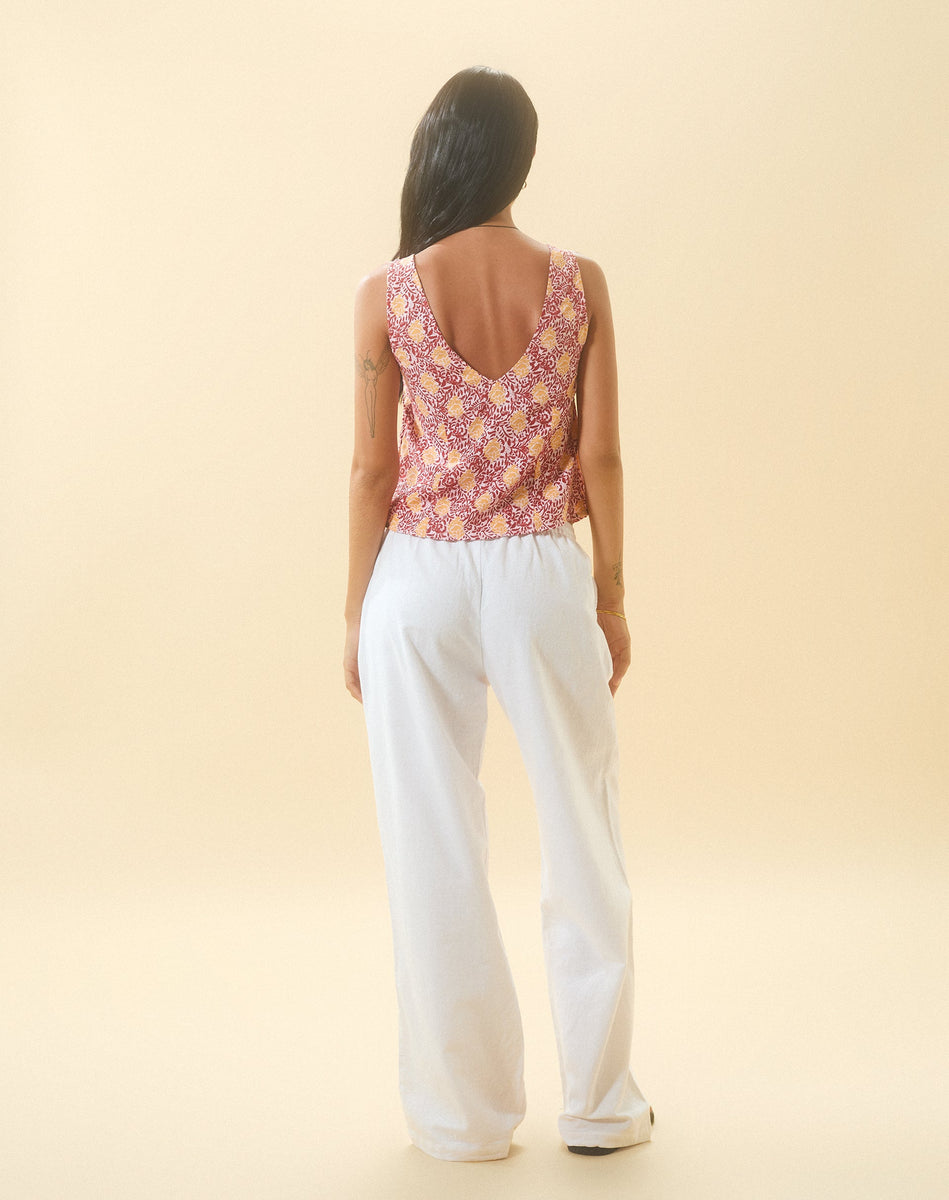 White Wide Leg Trouser | Wasic – motelrocks-com-eur