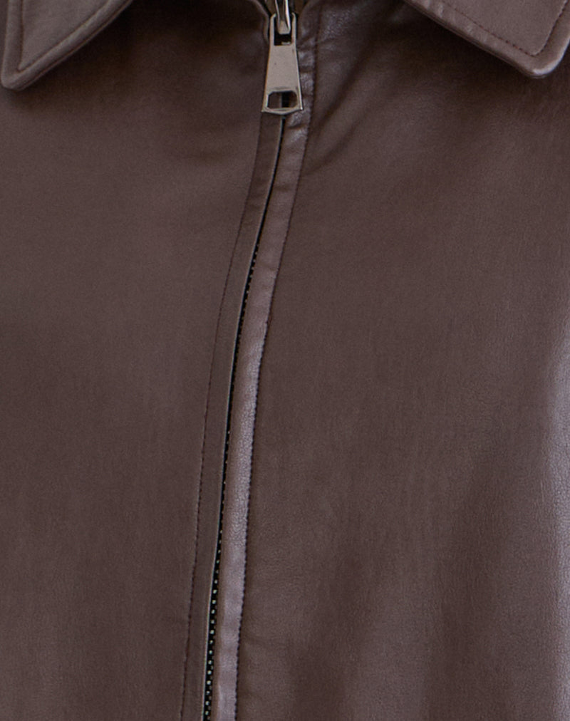 PU Bitter Chocolate Jacket | Cavita – motelrocks-com-eur