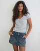 Image of Cargo Denim Mini Skirt in Dirty Green