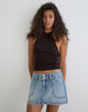 Image of Cargo Denim Mini Skirt in Vintage Blue Wash