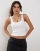Image of Carillo Lace Trim Vest Top in White