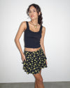 Image of Lowisa Frill Mini Skirt in Buttercup Black Yellow